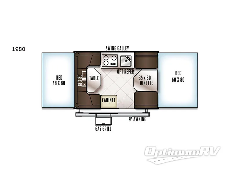 2019 Forest River Rockwood Freedom Series 1980 RV Floorplan Photo