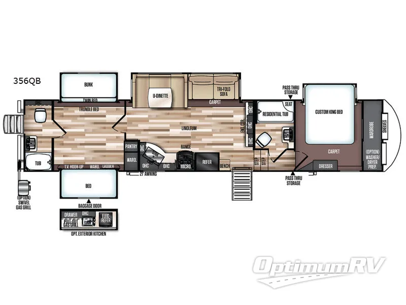 2019 Forest River Salem Hemisphere GLX 356QB RV Floorplan Photo