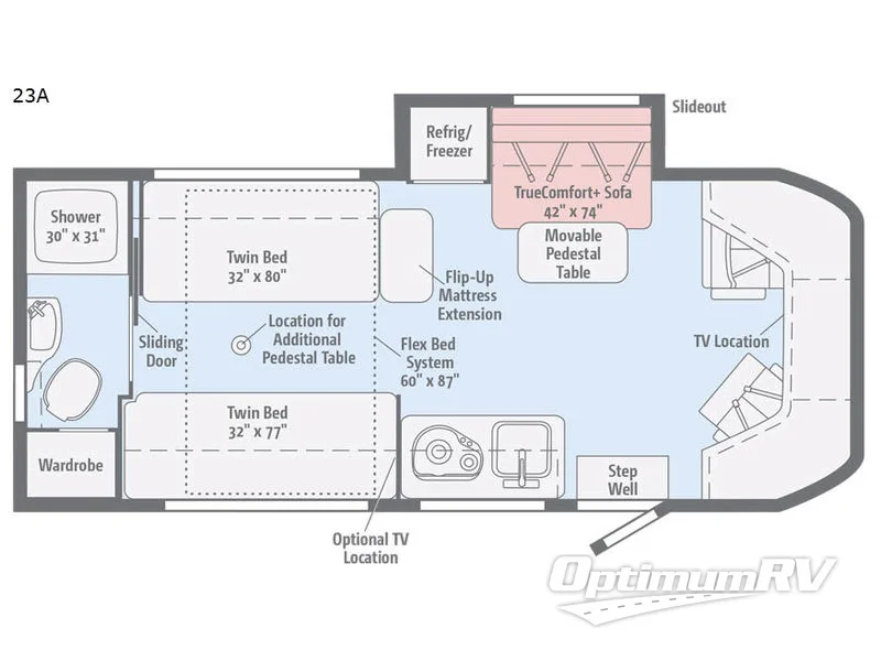 2018 Winnebago Fuse 23A RV Floorplan Photo