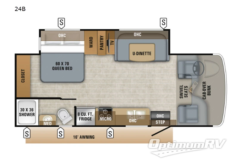 2019 Jayco Redhawk 24B RV Floorplan Photo