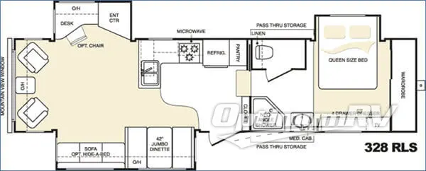 2005 Keystone Mountaineer 328RLS RV Floorplan Photo