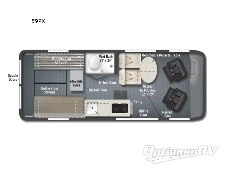 2024 Winnebago Solis 59PX RV Floorplan Photo