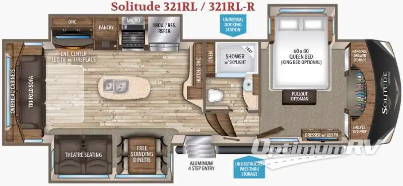 2017 Grand Design Solitude 321RL RV Floorplan Photo