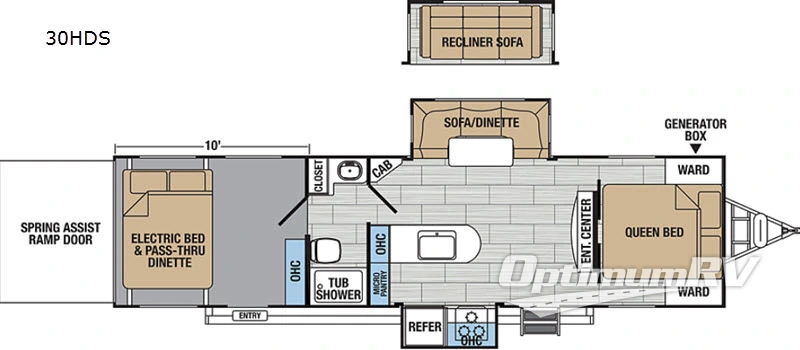 2019 Forest River XLR Hyper Lite 30HDS RV Floorplan Photo