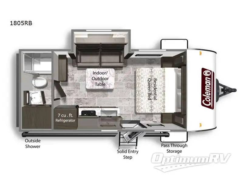 2021 Dutchmen Coleman Light 1805RB RV Floorplan Photo