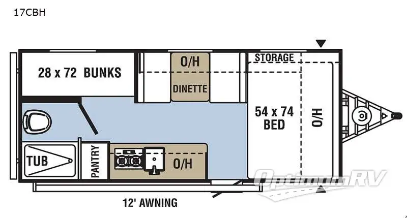 2021 Coachmen Clipper Cadet 17CBH RV Floorplan Photo