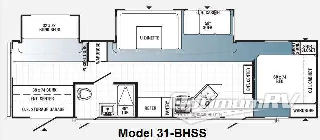 2010 Palomino Puma 31-BHSS RV Floorplan Photo