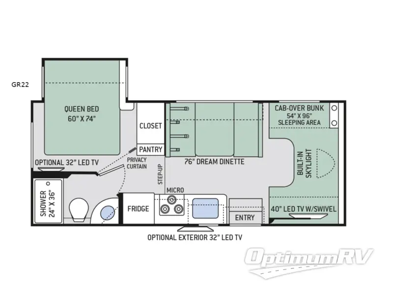 2018 Thor Quantum GR22 RV Floorplan Photo