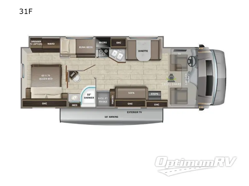 2022 Entegra Odyssey 31F RV Floorplan Photo