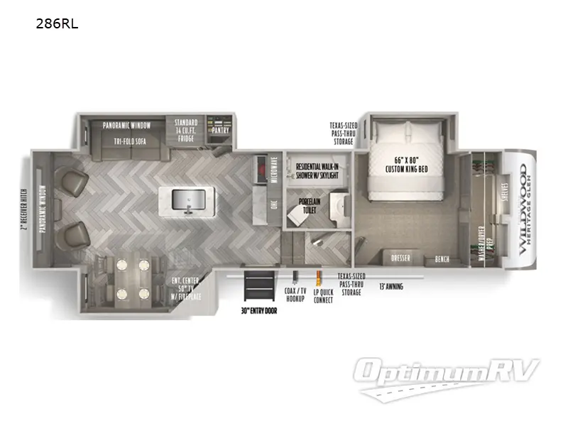 2022 Forest River Wildwood Heritage Glen 286RL RV Floorplan Photo