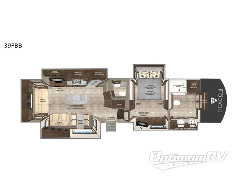 2020 VanLeigh Beacon 39FBB RV Floorplan Photo