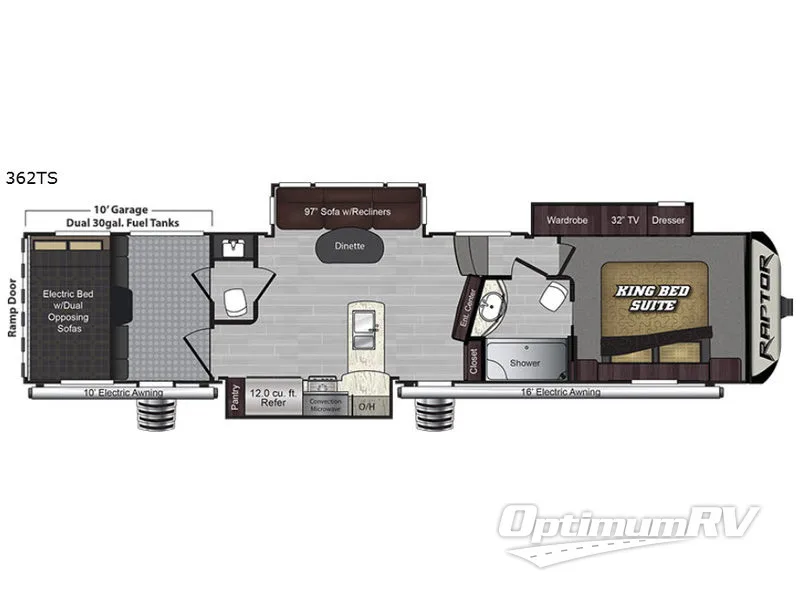 2017 Keystone Raptor 362TS RV Floorplan Photo