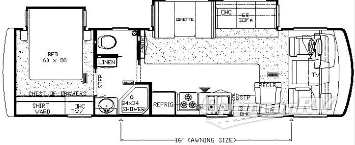 2008 Newmar Bay Star BSCA 3201 RV Floorplan Photo