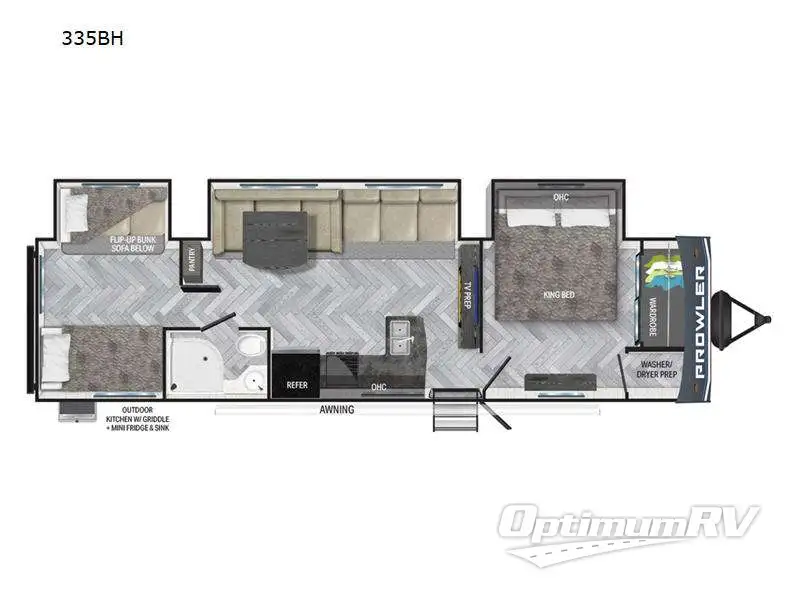 2023 Heartland Prowler 335BH RV Floorplan Photo