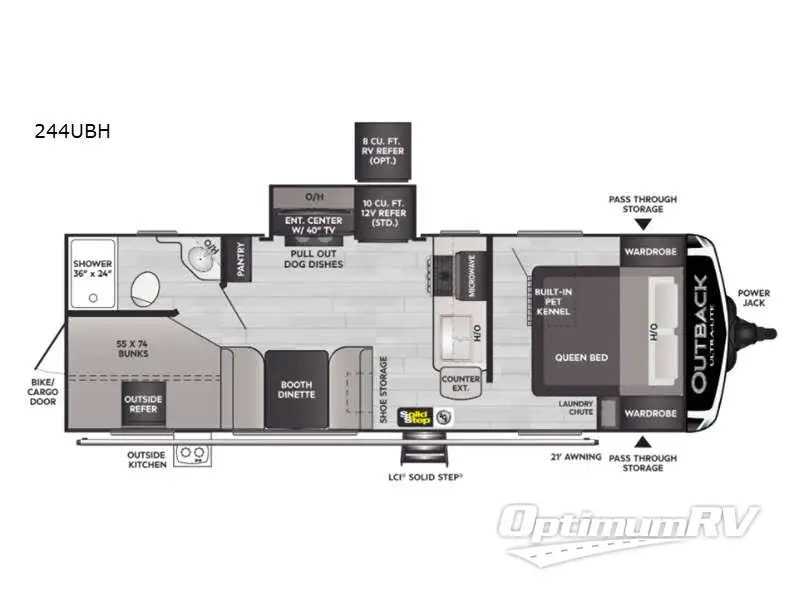 2021 Keystone Outback Ultra Lite 244UBH RV Floorplan Photo