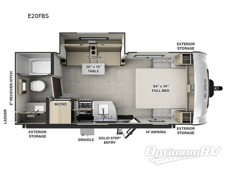 2025 Forest River Flagstaff E-Pro E20FBS RV Floorplan Photo