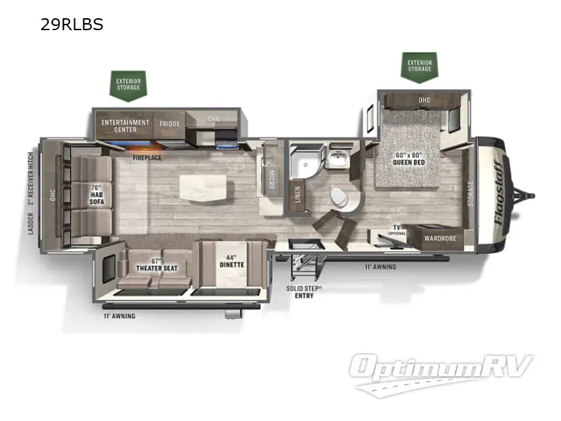 2022 Forest River Flagstaff Super Lite 29RLBS RV Floorplan Photo