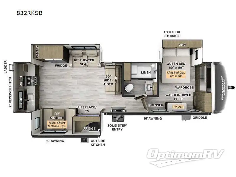 2024 Forest River Flagstaff Classic 832RKSB RV Floorplan Photo