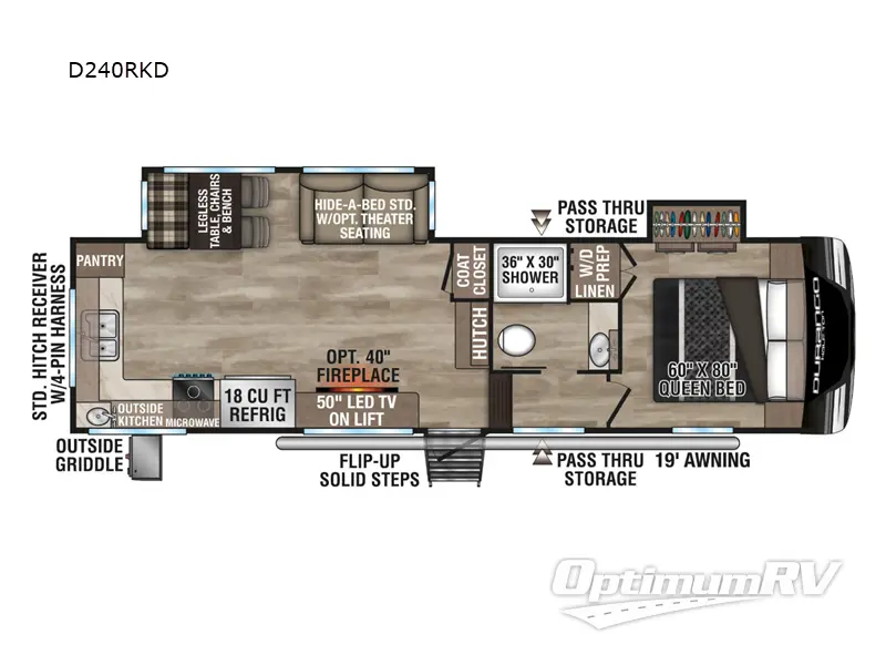 2025 KZ Durango Half-Ton D240RKD RV Floorplan Photo