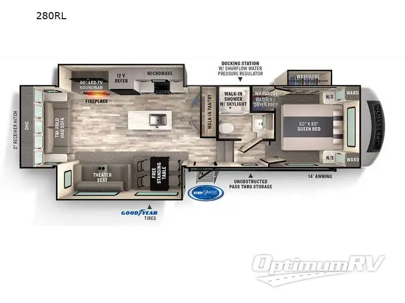 2022 Forest River Impression 280RL RV Floorplan Photo