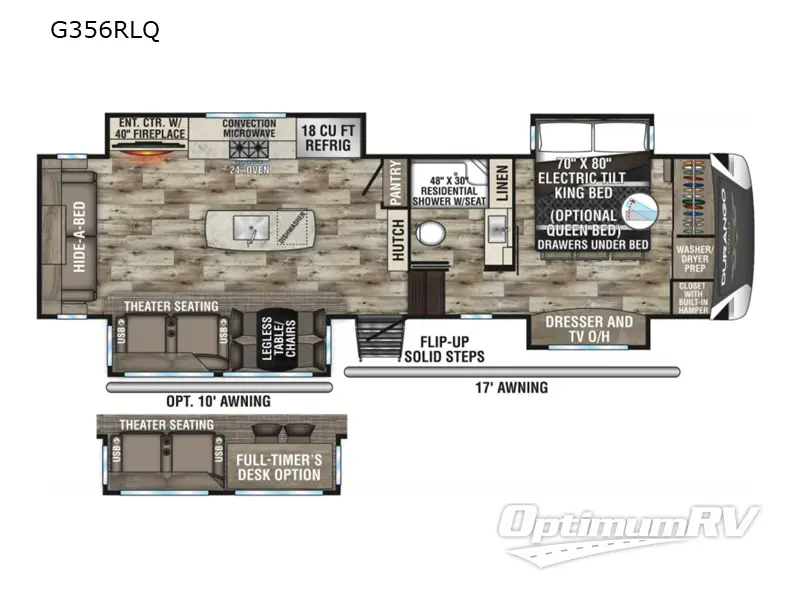 2022 KZ Durango Gold G356RLQ RV Floorplan Photo