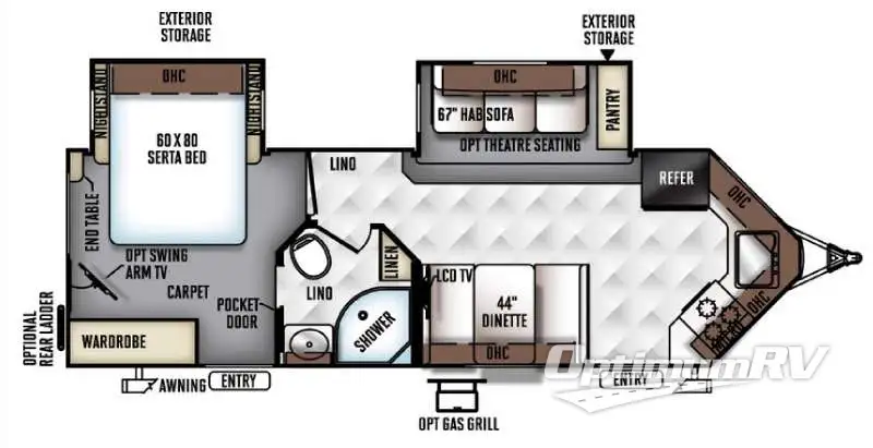 2016 Forest River Flagstaff Super Lite 26VFKS RV Floorplan Photo