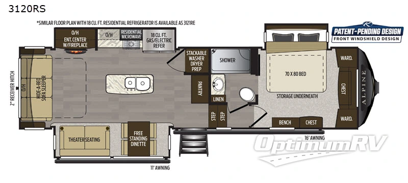 2020 Keystone alpine 3120RS RV Floorplan Photo