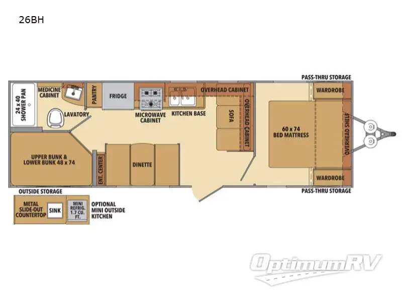 2021 Shasta Shasta 26BH RV Floorplan Photo