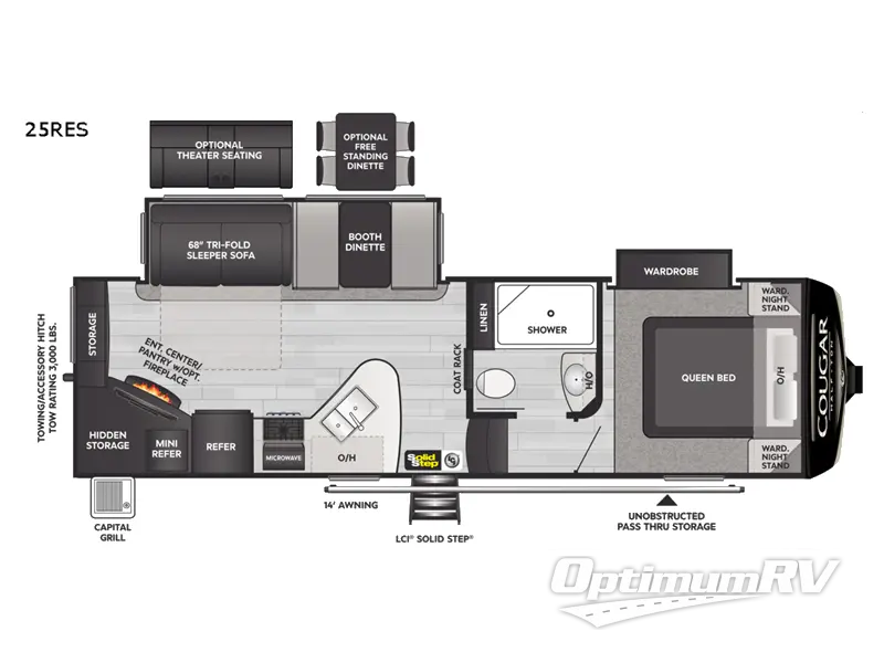 2022 Keystone Cougar Half-Ton 25RES RV Floorplan Photo