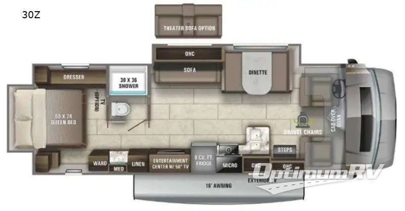 2021 Entegra Odyssey 30Z RV Floorplan Photo