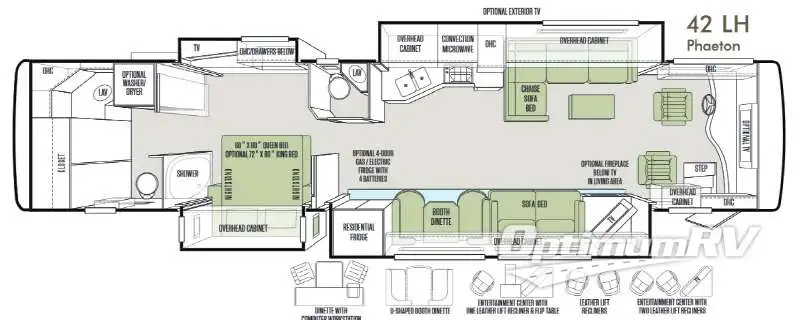 2014 Tiffin Phaeton 42 LH RV Floorplan Photo