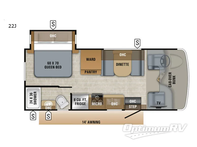 2019 Jayco Redhawk 22J RV Floorplan Photo