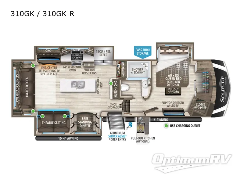 2022 Grand Design Solitude 310GK RV Floorplan Photo