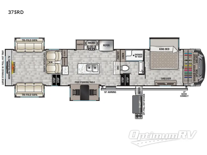 2022 Forest River Cedar Creek 375RD RV Floorplan Photo