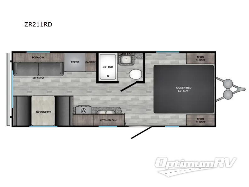 2023 CrossRoads Zinger Lite ZR211RD RV Floorplan Photo