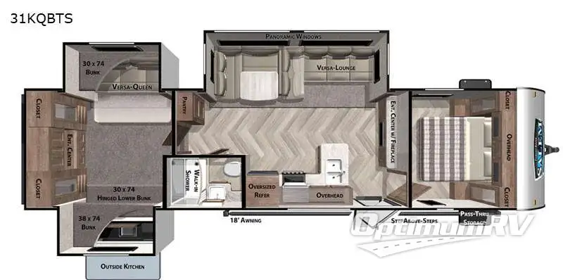 2021 Forest River Salem 31KQBTS RV Floorplan Photo