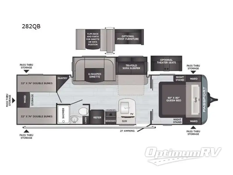 2021 Keystone Passport SL 282QB RV Floorplan Photo