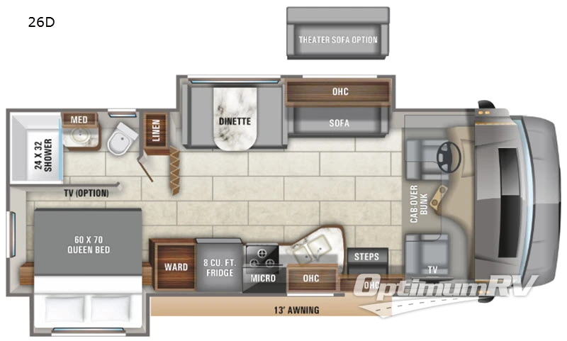 2020 Entegra Odyssey 26D Floorplan Photo