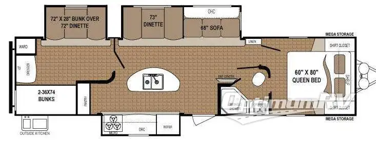 2013 Dutchmen Aspen Trail 3100BHS RV Floorplan Photo