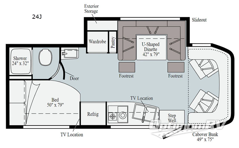 2020 Winnebago Navion 24J RV Floorplan Photo