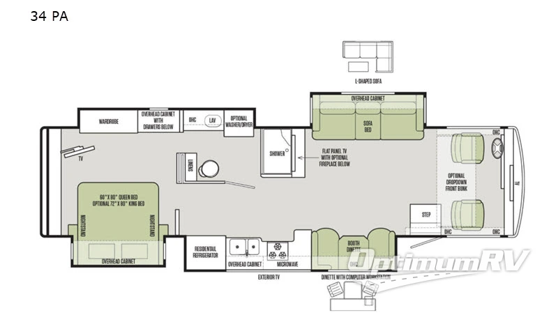 2019 Tiffin Open Road Allegro 34 PA RV Floorplan Photo