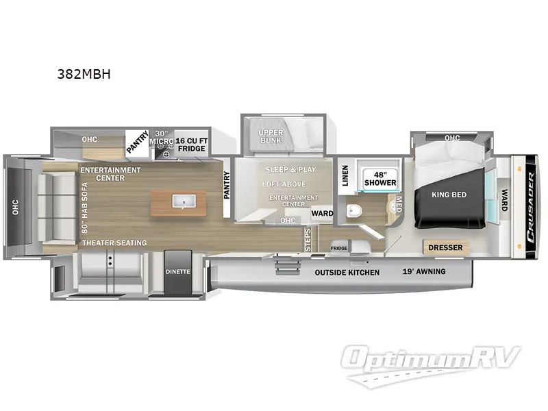 2023 Prime Time Crusader 382MBH RV Floorplan Photo