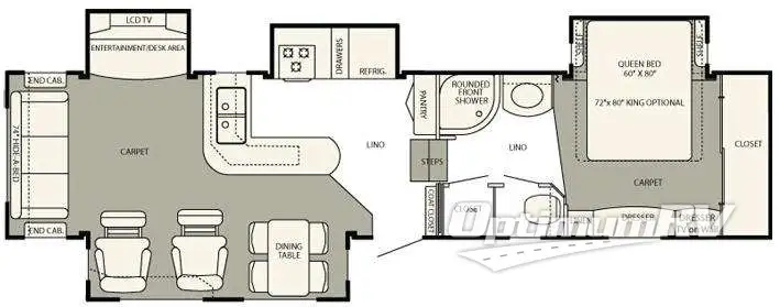 2012 NuWa HitchHiker Discover America 355 CK RV Floorplan Photo