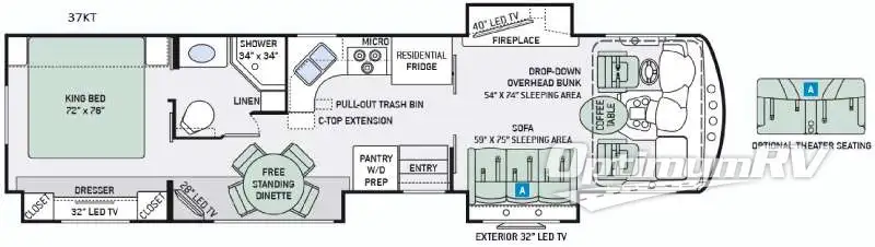 2016 Thor Challenger 37KT RV Floorplan Photo