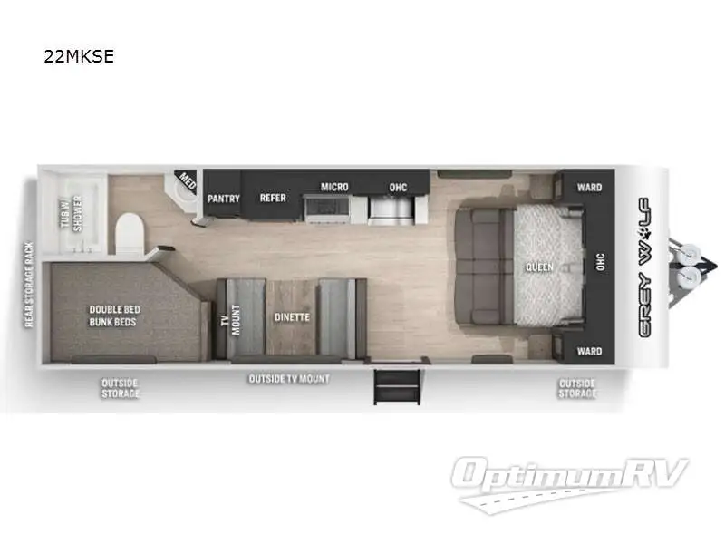 2022 Forest River Cherokee Grey Wolf 22MKSE RV Floorplan Photo