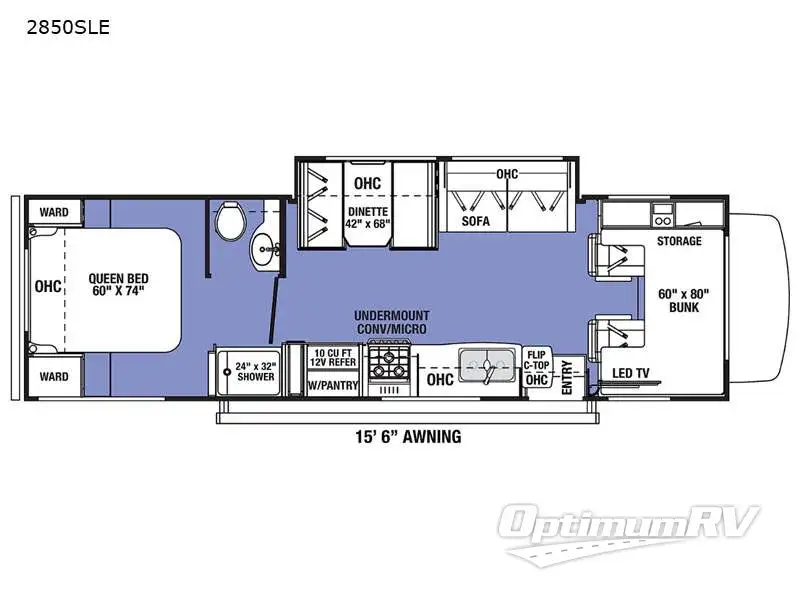 2021 Forest River Sunseeker LE 2850SLE Ford RV Floorplan Photo