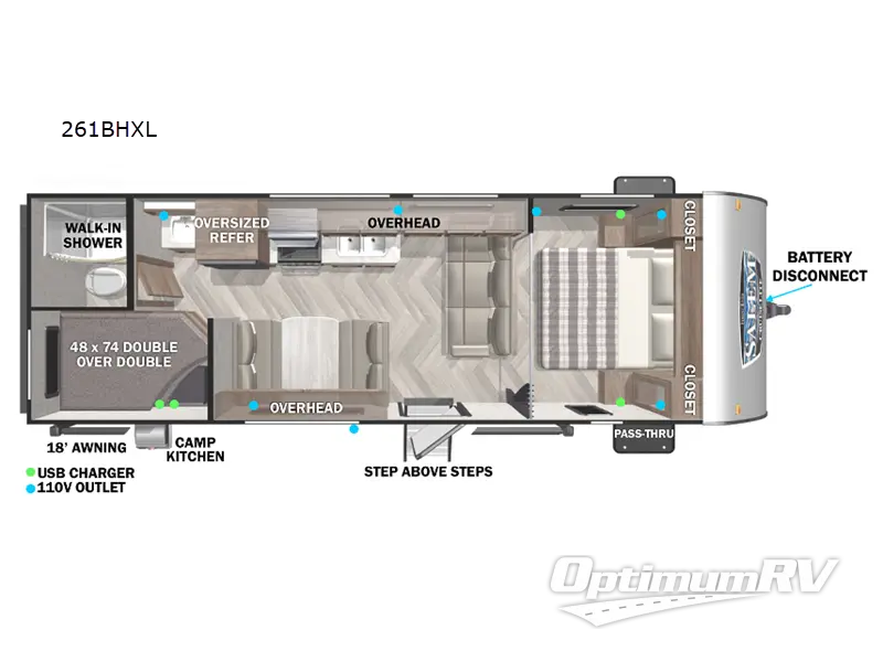 2022 Forest River Salem Cruise Lite 261BHXL RV Floorplan Photo