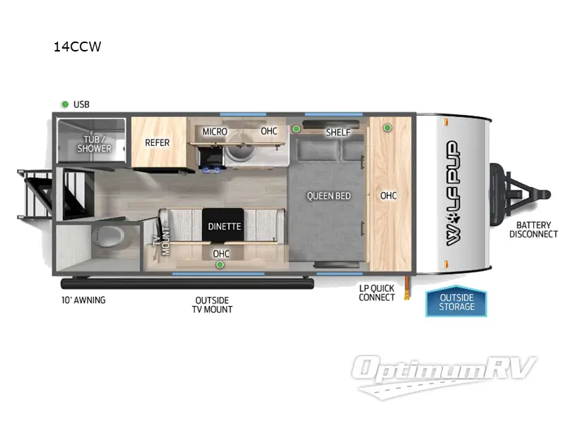 2025 Forest River Cherokee Wolf Pup 14CCW Floorplan Photo