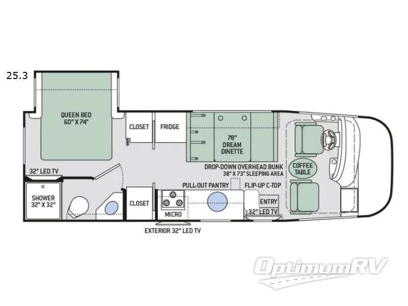 2017 Thor Axis 25.3 RV Floorplan Photo