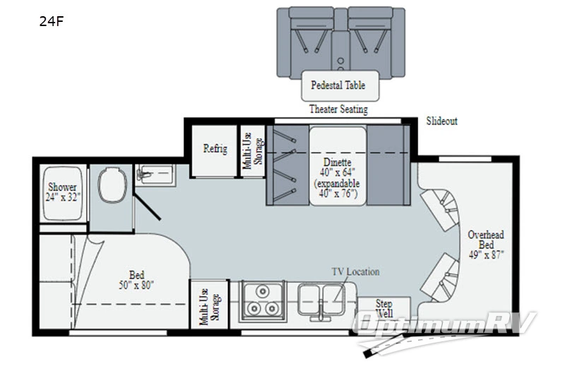 2020 Winnebago Vita 24F RV Floorplan Photo